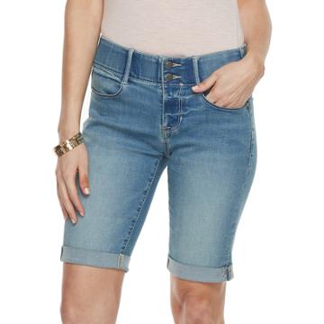 Women's Apt. 9&reg; Tummy Control Bermuda Jean Shorts, Size: 0, Blue