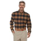 Men's Croft & Barrow&reg; Classic-fit Patterned Flannel Button-down Shirt, Size: Xl, Lt Brown