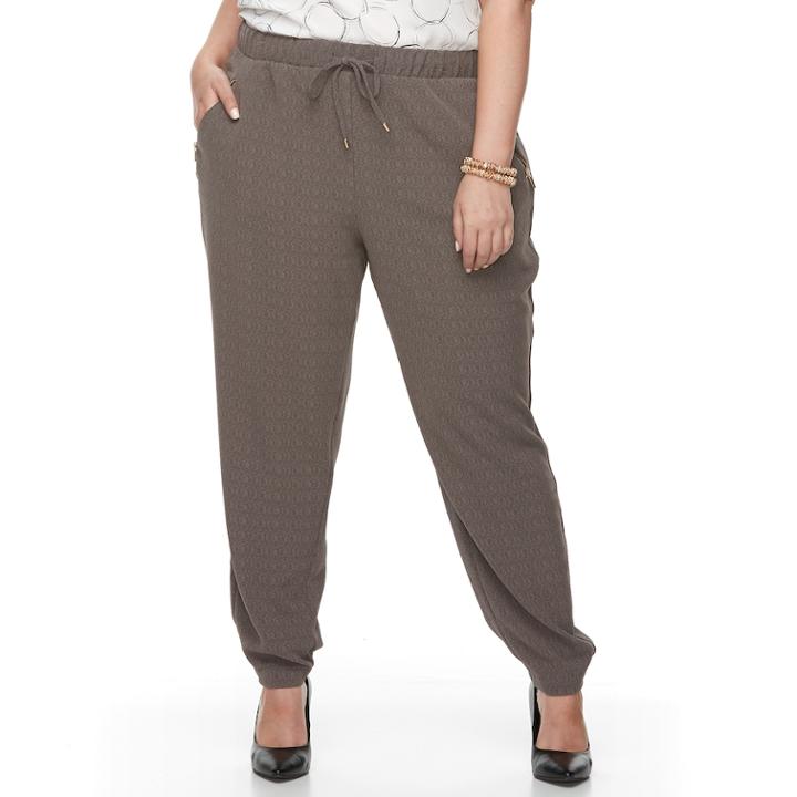 Plus Size Apt. 9&reg; Zippered Jogger Pants, Women's, Size: 4xl, Grey