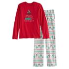 Boys 4-20 Jammies For Your Families Don't Get Your Tinsel In A Tangle Top & Fleece Bottoms Pajama Set, Size: 8, White