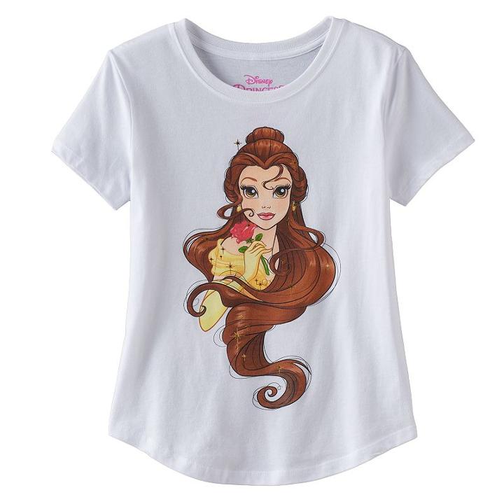 Disney Princess Belle Girls 7-16 Graphic Tee, Girl's, Size: Xl, White