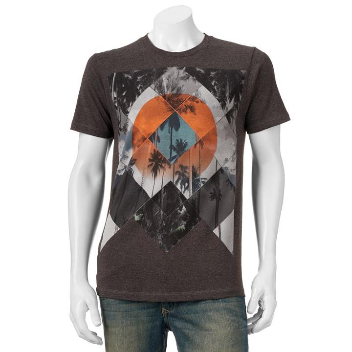 Men's Apt. 9&reg; Classic-fit Tropical-inspired Tee, Size: Medium, Grey (charcoal)