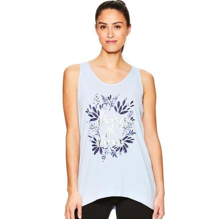 Women's Gaiam Fiona Yoga Graphic Tank, Size: Small, Blue