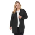Plus Size Dana Buchman Ribbed Duster Cardigan, Women's, Size: 2xl, Oxford