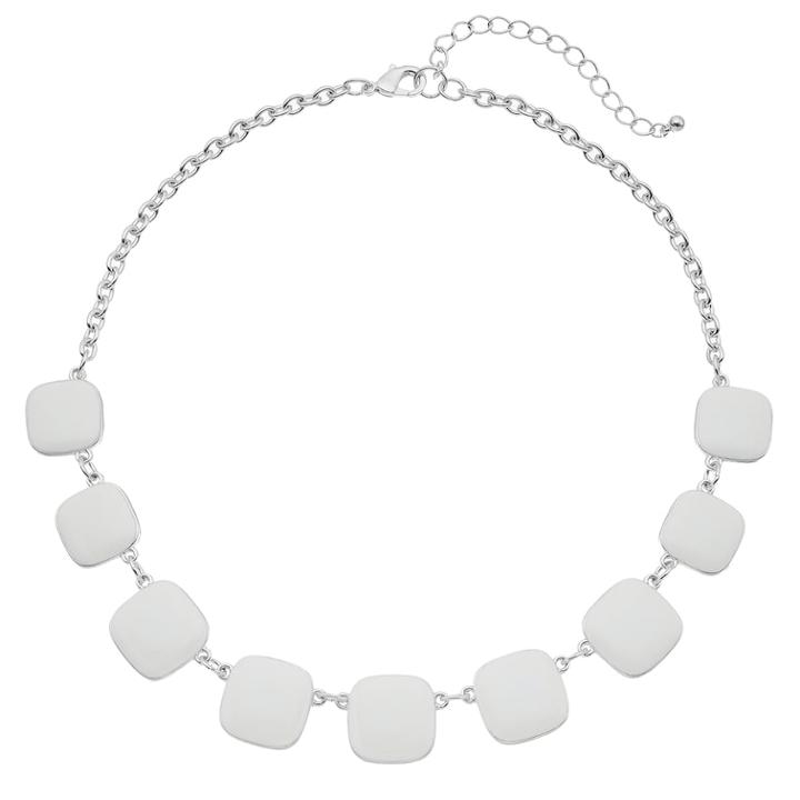 White Cushion Link Statement Necklace, Women's