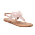 Women's Candie's&reg; Bow T-strap Sandals, Size: Medium, Light Pink