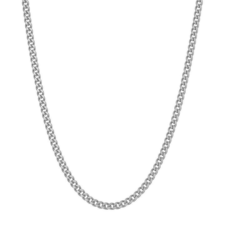 Sterling Silver Curb Chain Necklace, Women's, Size: 18, Grey