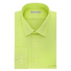 Men's Van Heusen Fitted Athletic Solid Lux Sateen No Iron Spread Collar Dress Shirt, Size: 16.5-32/33, Brt Green