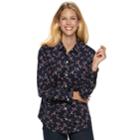 Petite Croft & Barrow&reg; Easy Care Button Down Shirt, Women's, Size: L Petite, Dark Pink