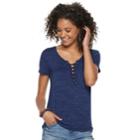 Juniors' So&reg; Lace-up Tee, Teens, Size: Xs, Dark Blue
