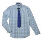 Boys 8-20 Chaps Plaid Shirt & Tie Set, Boy's, Size: 12, Med Green