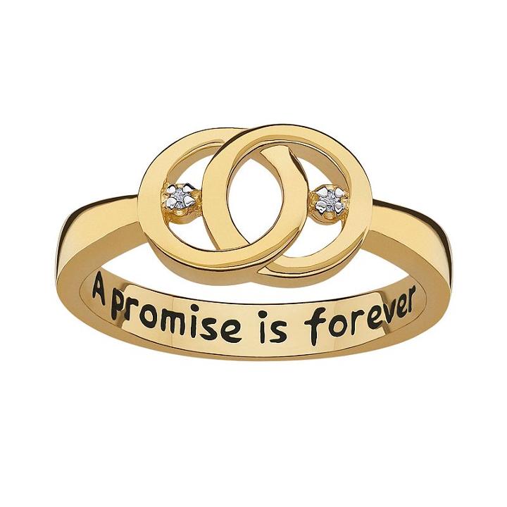 Sweet Sentiments 18k Gold Over Sterling Silver Diamond Accent Openwork Ring, Women's, Size: 9, Yellow