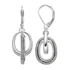 Napier Interlocking Hoop Nickel Free Drop Earrings, Women's, Silver