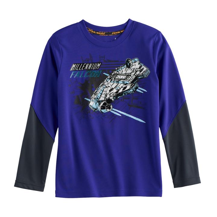 Boys 4-7x Star Wars A Collection For Kohl's Millennium Falcon Tee, Size: 4, Purple