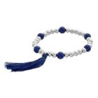 Chaps Blue Tassel Beaded Stretch Bracelet, Women's, Navy