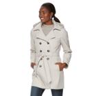 Women's Sebby Collection Soft Shell Trench Coat, Size: Medium, Grey Other