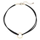 Apt. 9&reg; Gold Tone Circle Cord Choker Necklace, Women's, Black
