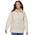 Plus Size Croft & Barrow&reg; Snap Front Quilted Jacket, Women's, Size: 3xl, Lt Beige