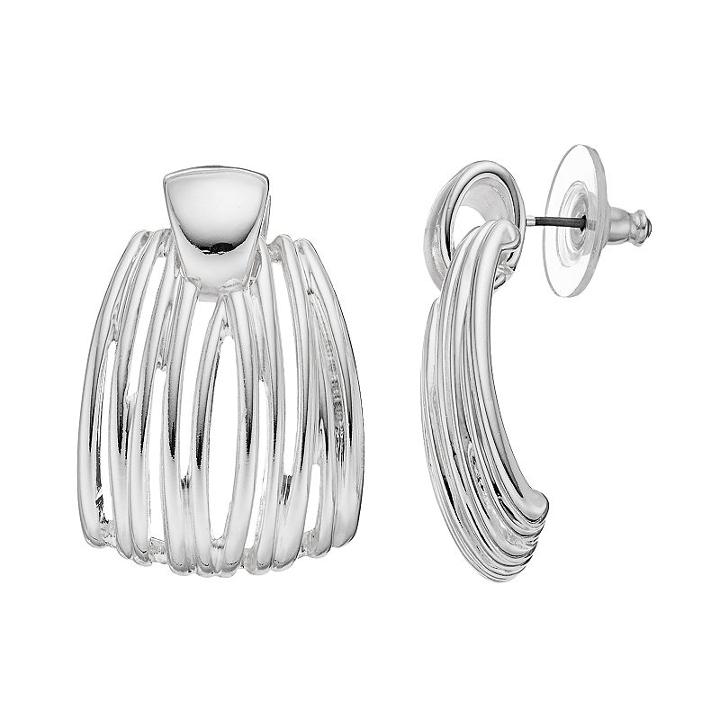 Dana Buchman Openwork Nickel Free Fringe Drop Earrings, Women's, Silver