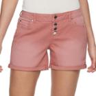 Women's Jennifer Lopez Button Fly Cuffed Jean Shorts, Size: 6, Orange