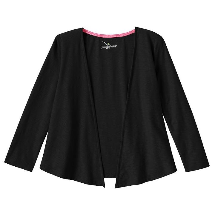 Girls 4-10 Jumping Beans&reg; Open Front Cardigan, Girl's, Size: 7, Black
