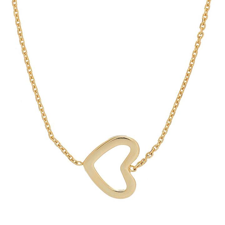 14k Gold Heart Necklace, Women's, Size: 18