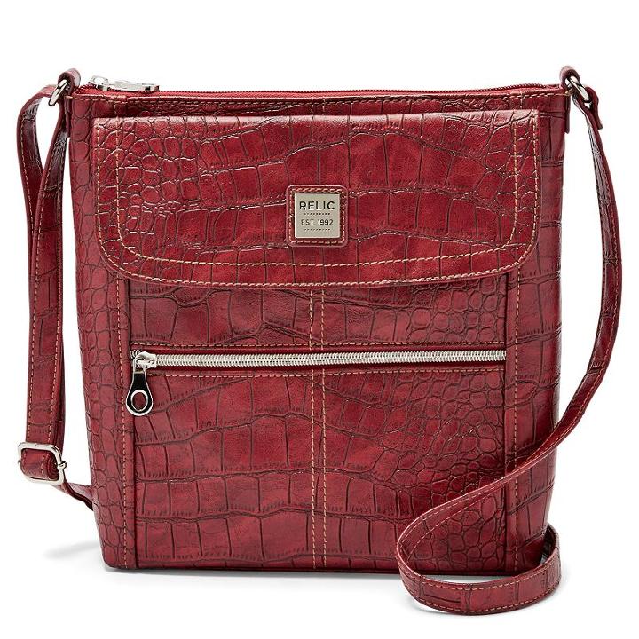 Relic Erica Flap Crocodile Crossbody Bag, Women's, Orange Oth