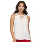 Women's Apt. 9&reg; Lace Inset Sleeveless Top, Size: Xl, White