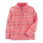Girls 4-12 Oshkosh B'gosh Microfleece Half Zip Sweatshirt, Size: 7, Coral Print