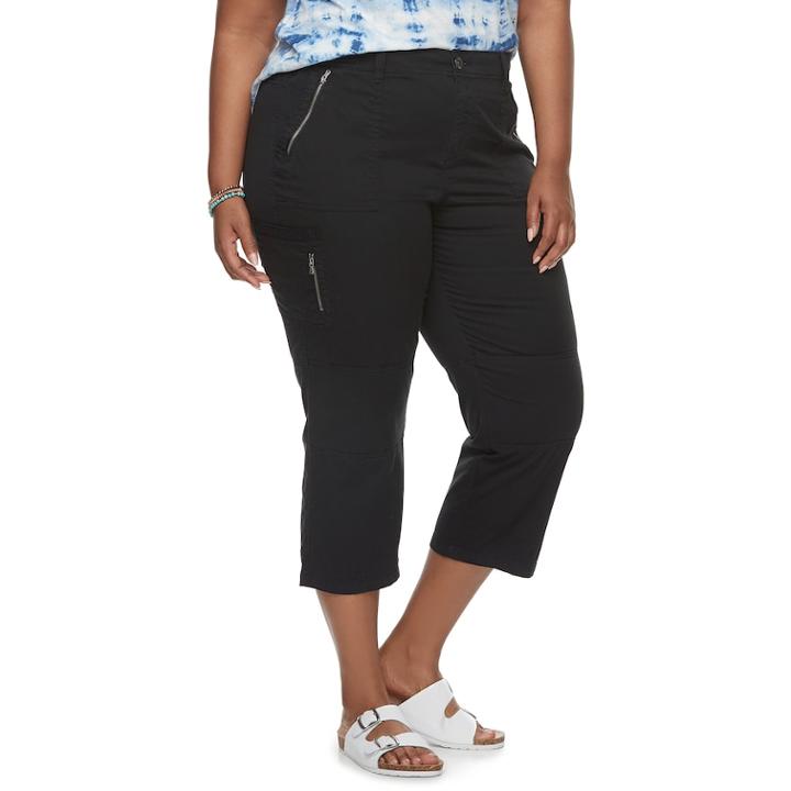 Plus Size Sonoma Goods For Life&trade; Utility Capris, Women's, Size: 24 W, Black