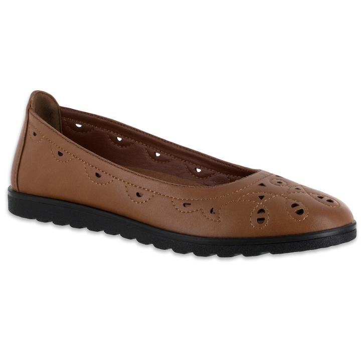 Easy Street Alfie Women's Flats, Size: 9 Wide, Dark Brown