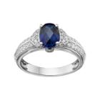 Sterling Silver Lab-created Blue & White Sapphire Ring, Women's, Size: 8