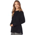 Women's Cuddl Duds Fleece Lounge Pullover, Size: Xs, Black