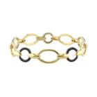 V19.69 Italia 18k Gold Over Silver Black Spinel Bracelet, Women's, Size: 7.25