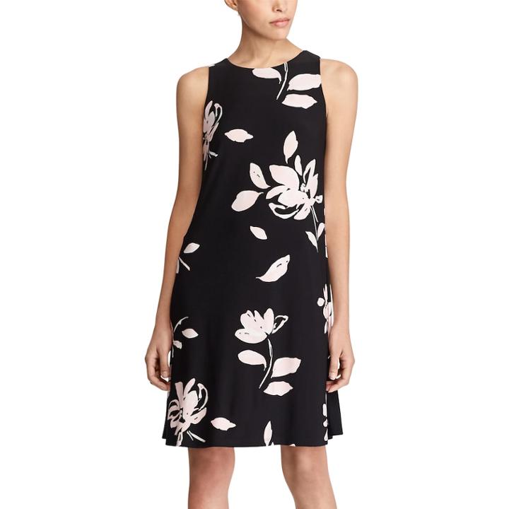 Women's Chaps Print Sheath Dress, Size: Xs, Black