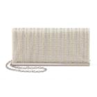 Lenore By La Regale Simulated Pearl & Rhinestone Flap Clutch, Women's, Lt Beige