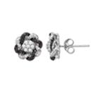 Simply Vera Vera Wang Sterling Silver 1/3 Carat T.w. Black & White Diamond Knot Earrings, Women's