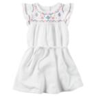 Girls 4-8 Carter's Flutter-sleeved Dress, Girl's, Size: 7, White
