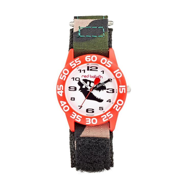 Red Balloon Dinosaur Skull Boys' Time Teacher Watch, Boy's, Multicolor