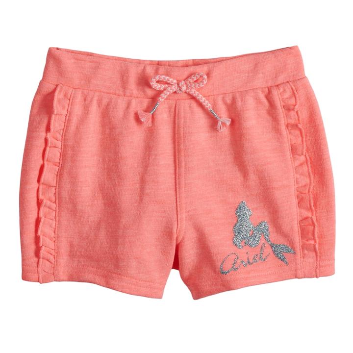 Disney's The Little Mermaid Ariel Girls 4-7 Ruffle Front Shorts, Size: 6, Brt Orange
