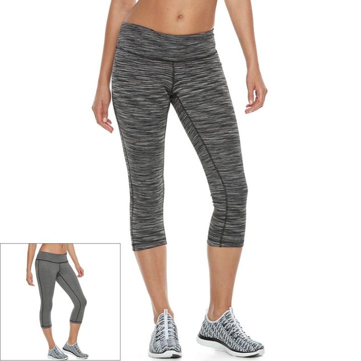 Women's Tek Gear&reg; Reversible Capri Leggings, Size: Xl, Dark Grey