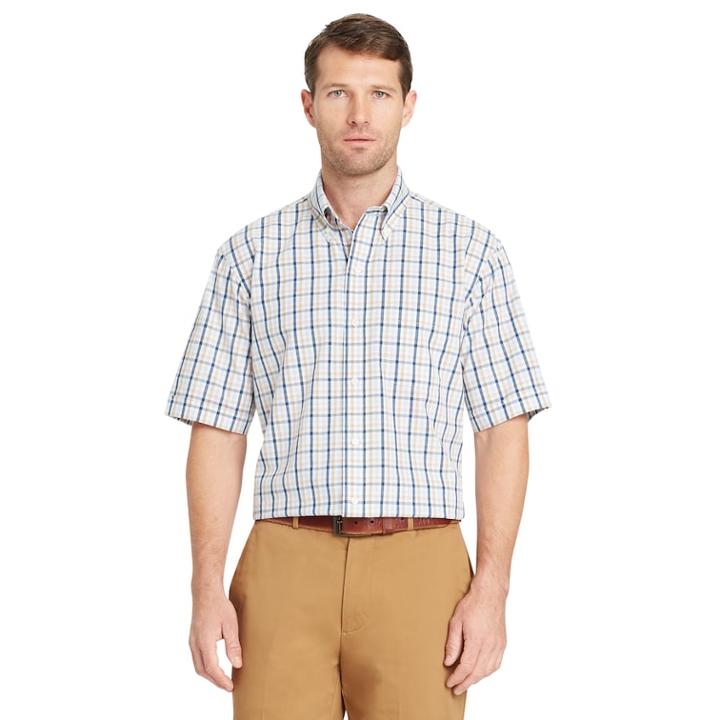 Men's Arrow Hamilton Classic-fit Wrinkle-free Poplin Button-down Shirt, Size: Xl, Blue