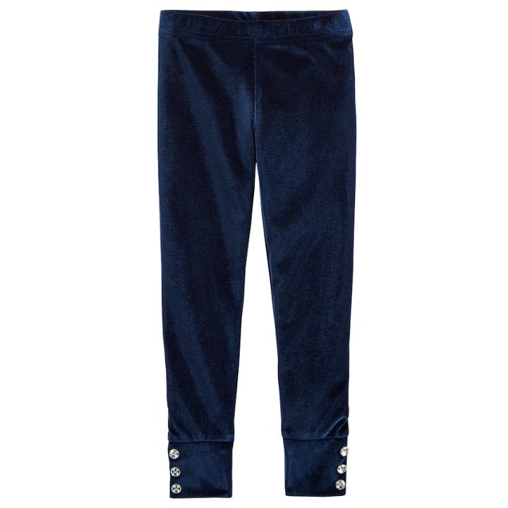 Girl's 4-8 Carter's Faux-velvet Leggings, Size: 4, Blue