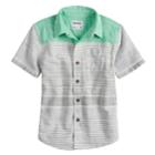 Boys 4-7x Sonoma Goods For Life&trade; Button Down Striped Shirt, Size: 7, Med Green