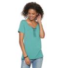 Juniors' So&reg; Lace-up Tee, Teens, Size: Small, Med Blue
