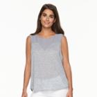 Women's Harve Benard Mixed-media Tank, Size: Small, Grey