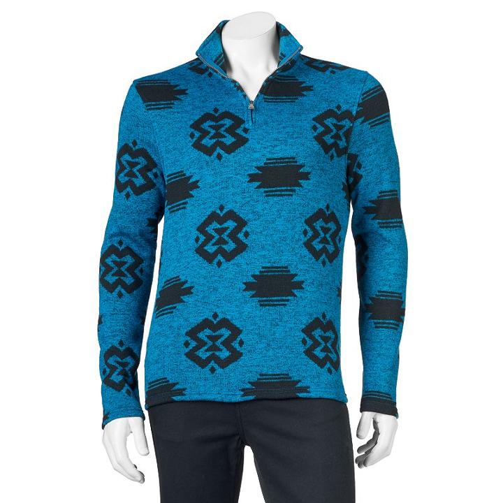 Big & Tall Urban Pipeline&reg; Solid Fleece Quarter-zip Sweater, Men's, Size: 3xl Tall, Dark Blue