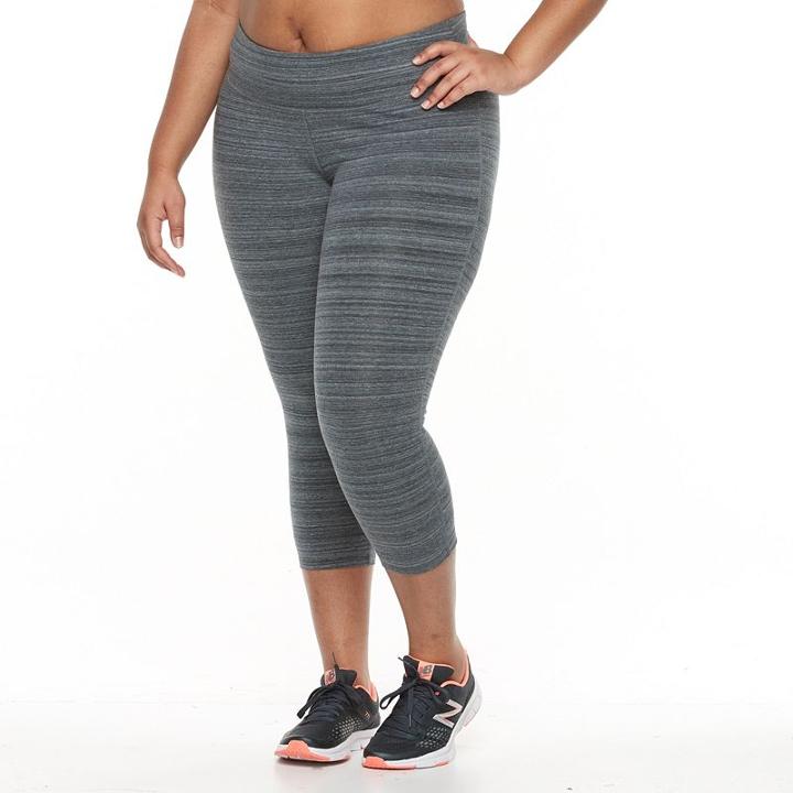 Plus Size Tek Gear&reg; Basic Capri Leggings, Women's, Size: 2xl, Dark Grey