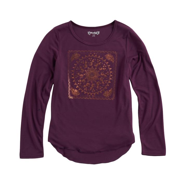 Girls 7-16 & Plus Size Mudd&reg; High-low Graphic Tee, Size: 18 1/2, Purple