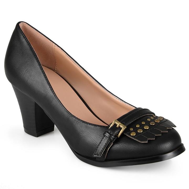 Journee Collection Nora Women's Loafer Pumps, Girl's, Size: Medium (10), Black